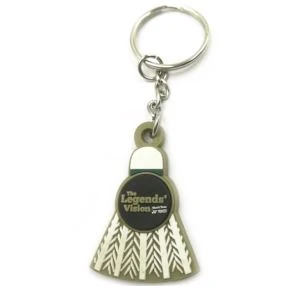 Pvc Badminton Keychain Engrave Keyring