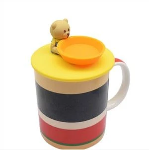 ใหม่การ์ตูนซิลิโคนถ้วยกาแฟฝาปิดถ้วยชา