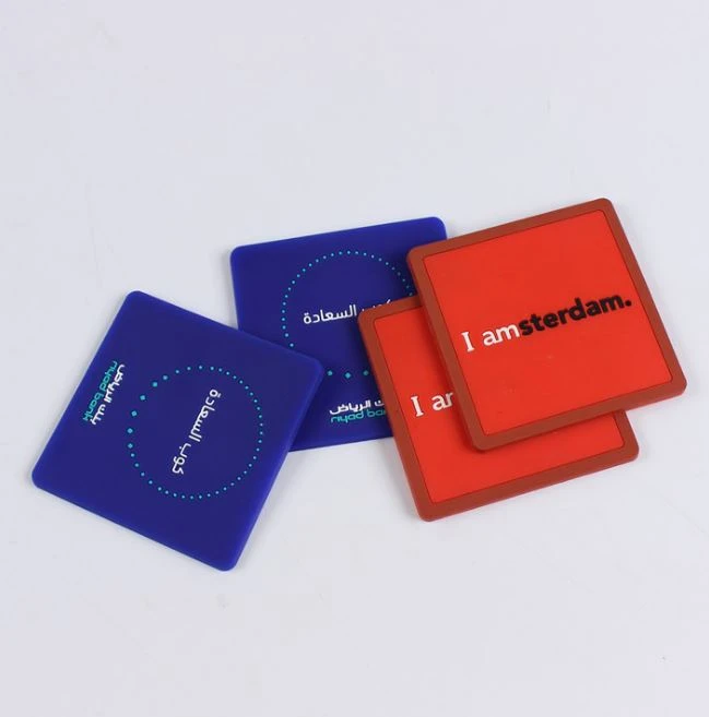 Square Eco-friendly 2d 3d Rubber PVC Coffee Tea Cup Mats Drink Coaster